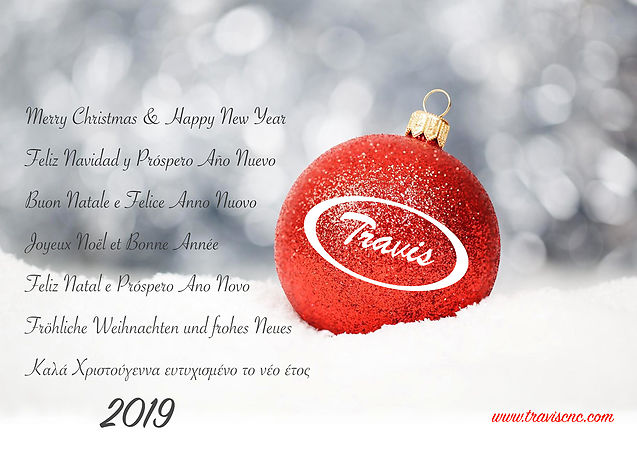 Travis CNC wishes you happy holidays and a prosperous new year